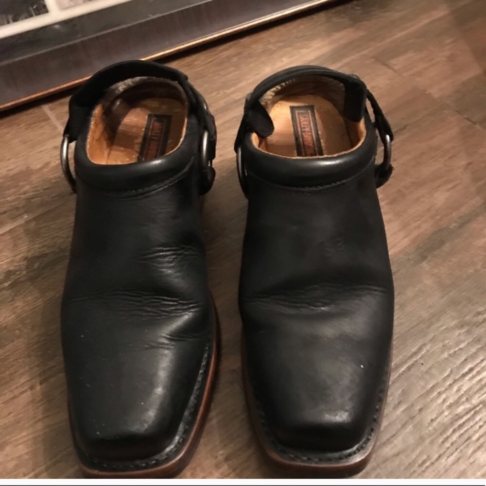 Leather Harley Davidson mules